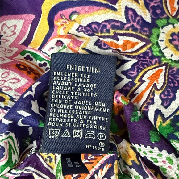 Ralph Lauren Green and Purple Paisley Women's Shirt - Picture 4 of 6